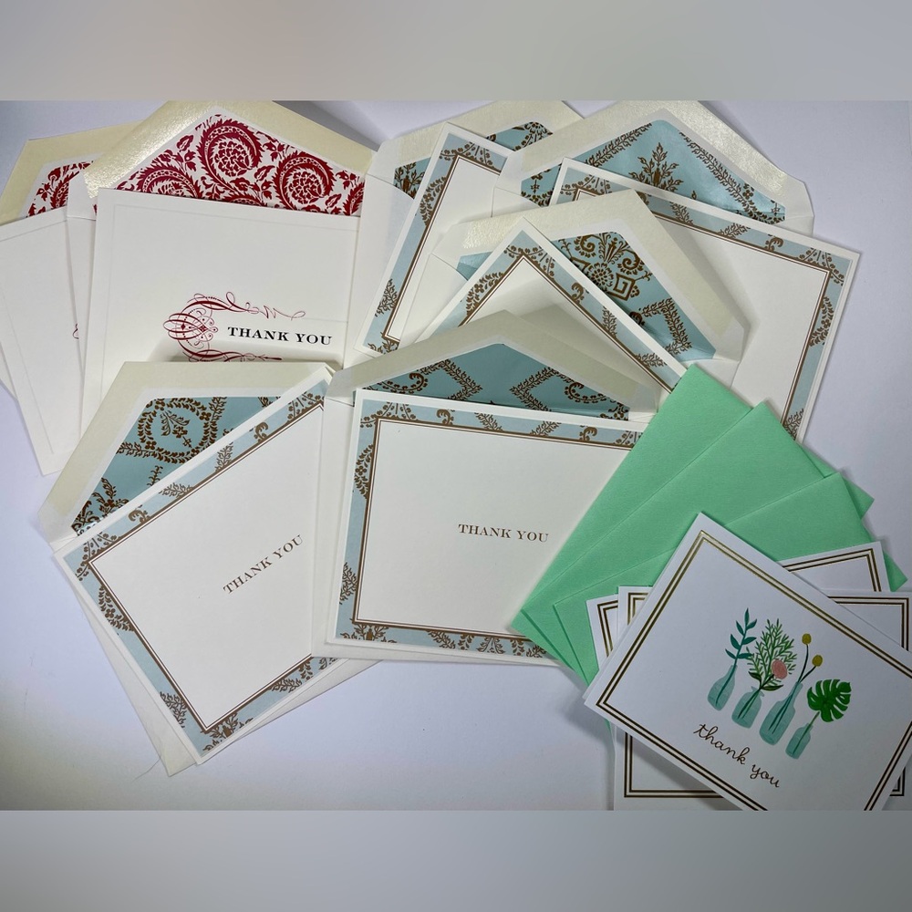 Thank You Cards with Envelopes Stationery Set of 10 Gratitude Thankful Letter